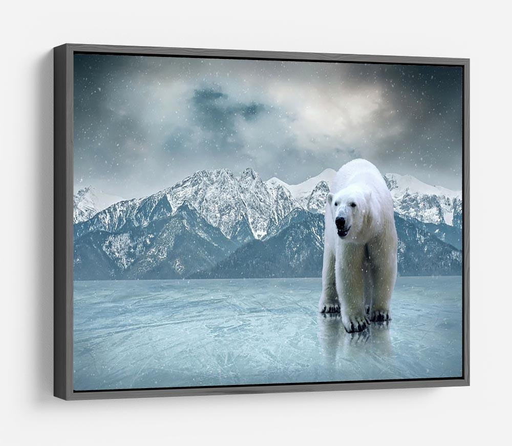 White polar bear on the ice HD Metal Print - Canvas Art Rocks - 9