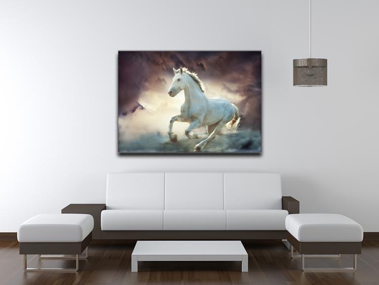 White running horse Canvas Print or Poster - Canvas Art Rocks - 4