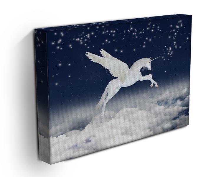 White unicorn flying in the sky Canvas Print or Poster - Canvas Art Rocks - 3