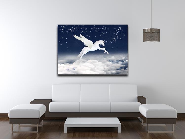 White unicorn flying in the sky Canvas Print or Poster - Canvas Art Rocks - 4