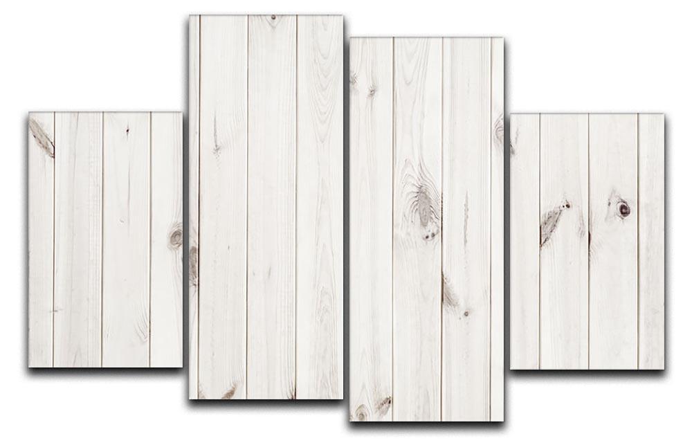 White wood texture background 4 Split Panel Canvas - Canvas Art Rocks - 1