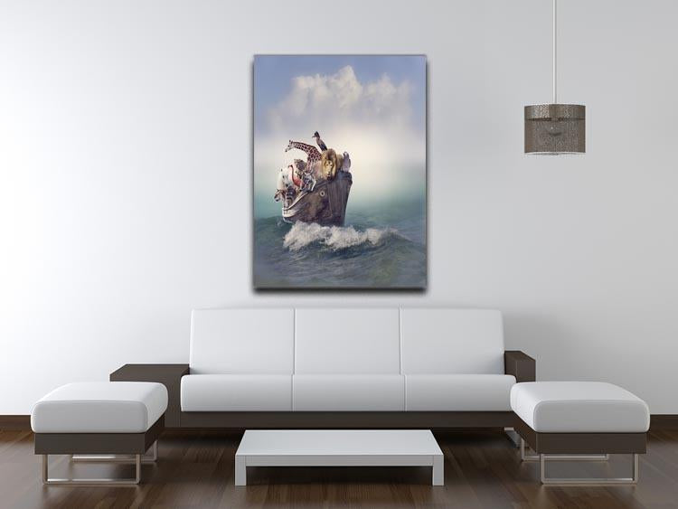 Wild Animals and Birds in an Old Boat Canvas Print or Poster - Canvas Art Rocks - 4