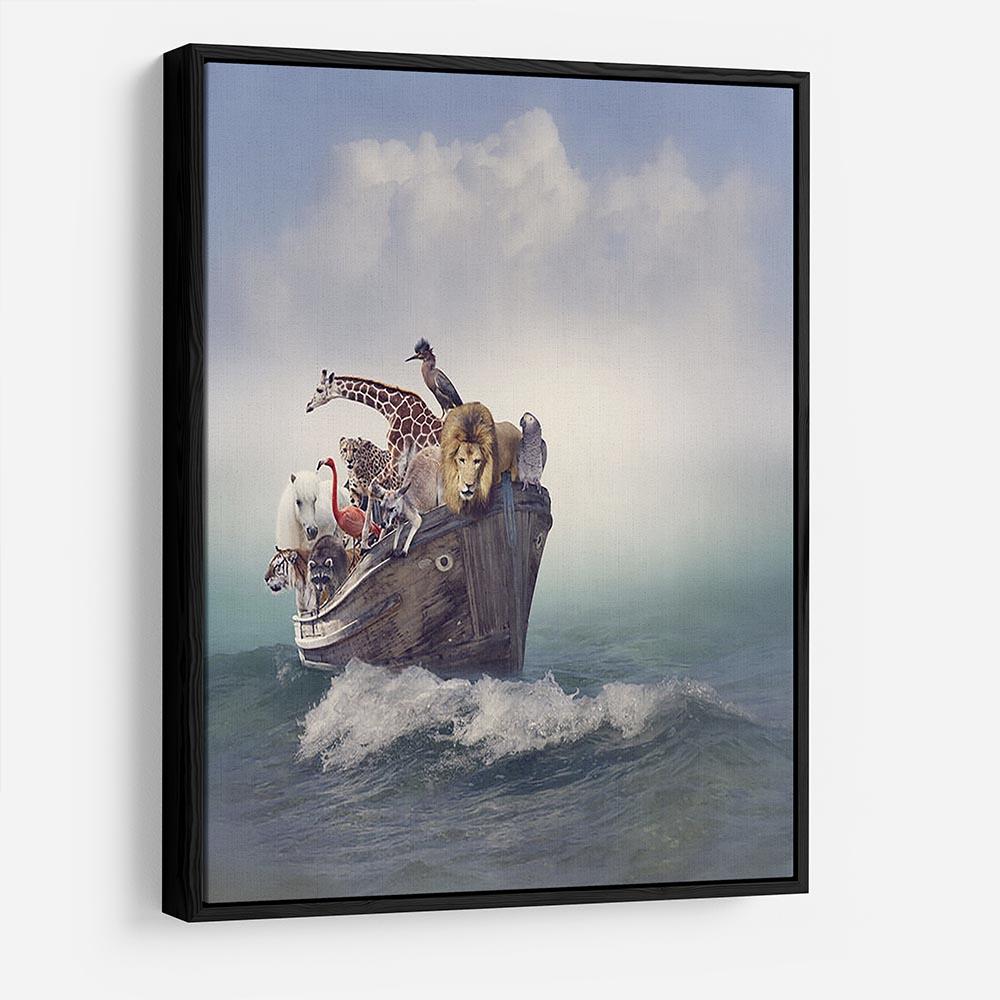 Wild Animals and Birds in an Old Boat HD Metal Print - Canvas Art Rocks - 6
