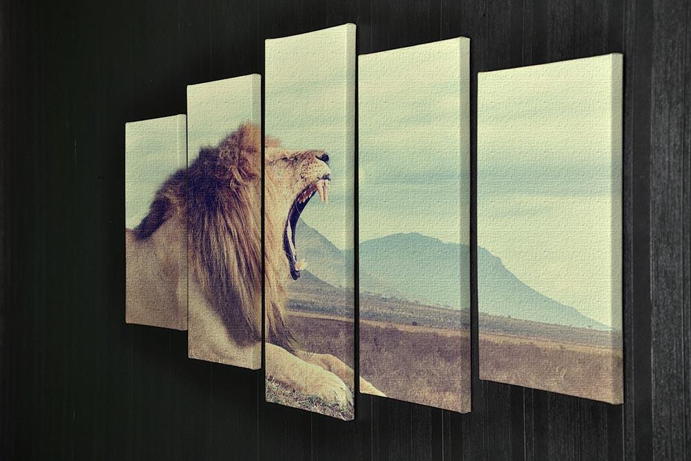 Wild african lion 5 Split Panel Canvas - Canvas Art Rocks - 2