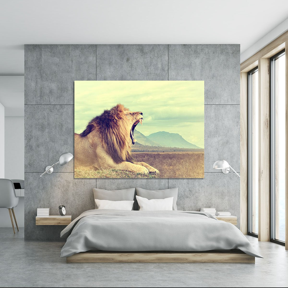 Wild african lion Canvas Print or Poster