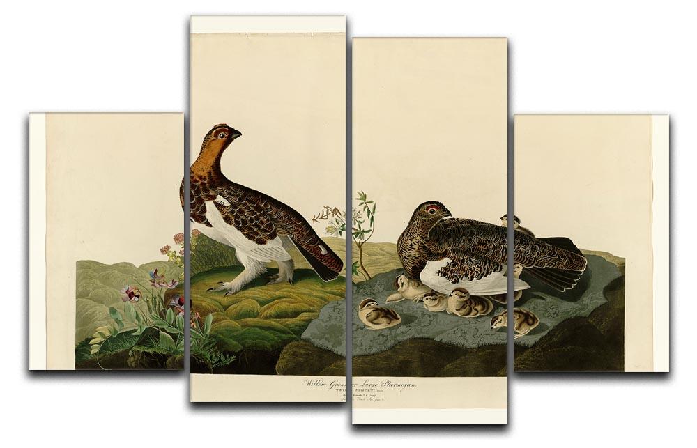 Willow Grouse by Audubon 4 Split Panel Canvas - Canvas Art Rocks - 1