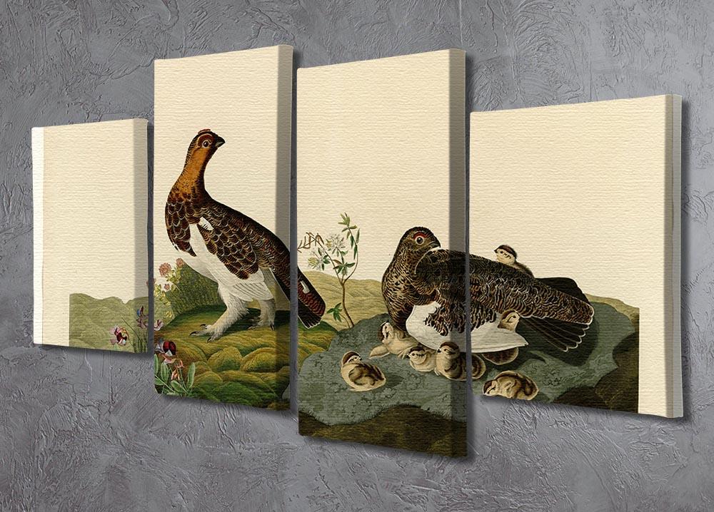 Willow Grouse by Audubon 4 Split Panel Canvas - Canvas Art Rocks - 2
