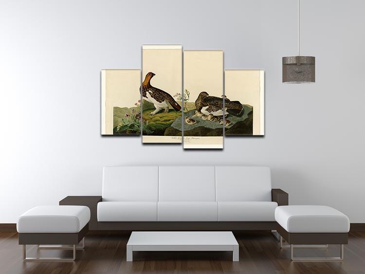 Willow Grouse by Audubon 4 Split Panel Canvas - Canvas Art Rocks - 3