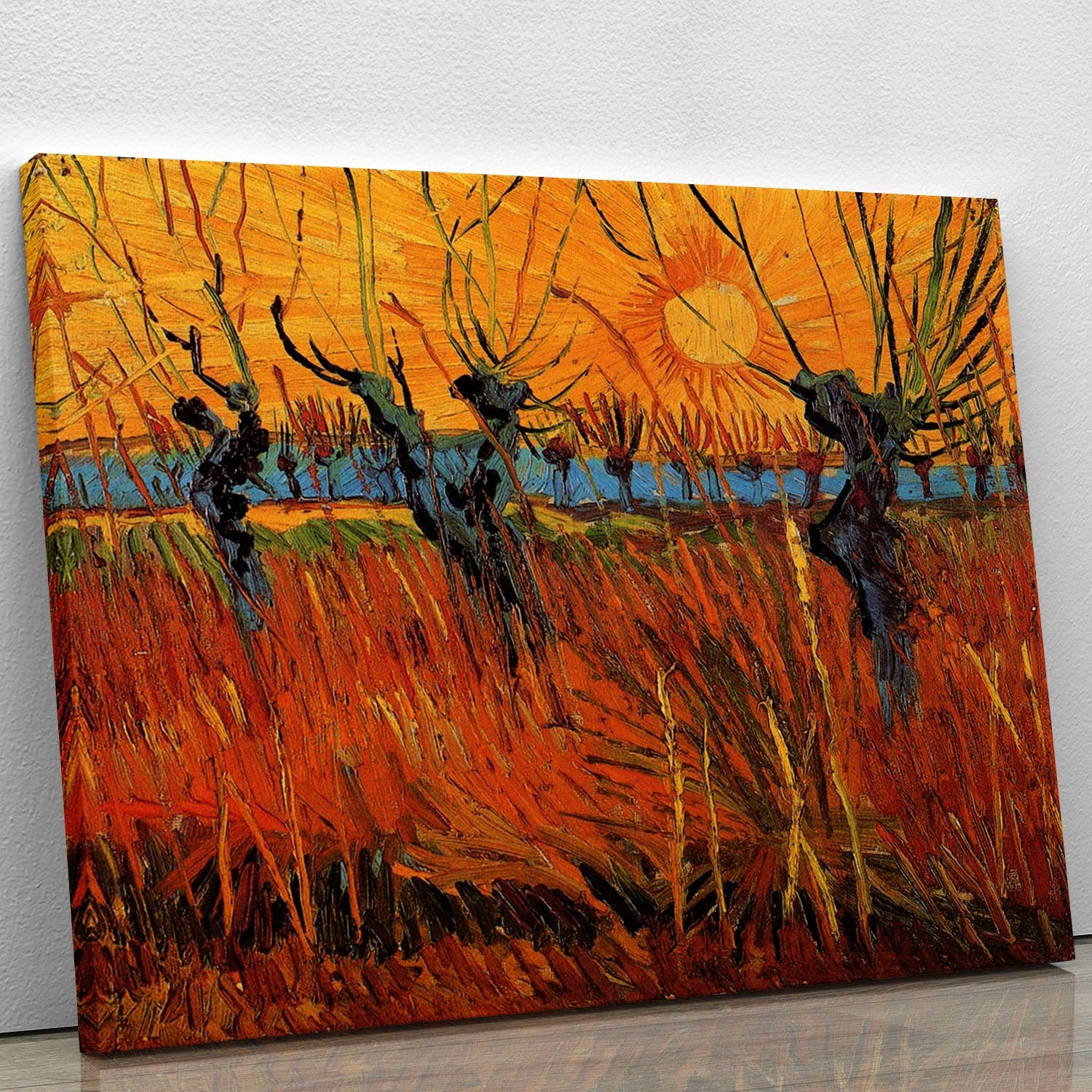 Willows at Sunset by Van Gogh Canvas Print or Poster