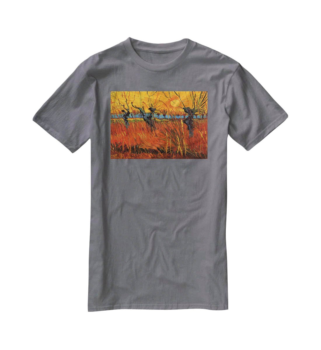 Willows at Sunset by Van Gogh T-Shirt - Canvas Art Rocks - 3