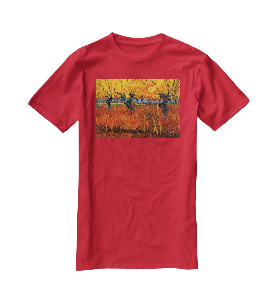 Willows at Sunset by Van Gogh T-Shirt - Canvas Art Rocks - 4