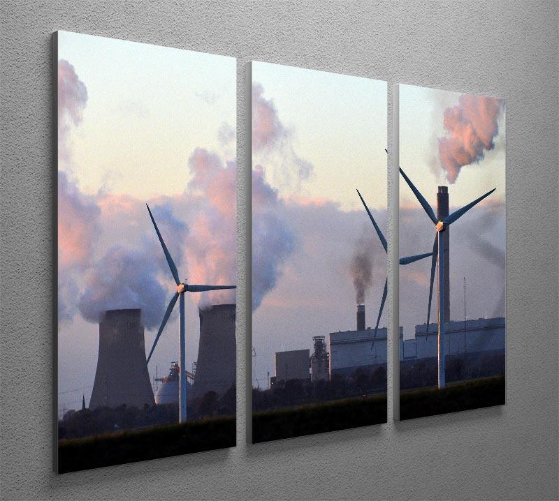 Wind Farm 3 Split Panel Canvas Print - Canvas Art Rocks - 2