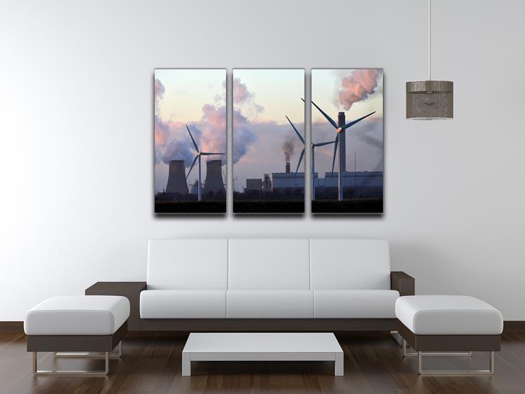 Wind Farm 3 Split Panel Canvas Print - Canvas Art Rocks - 3
