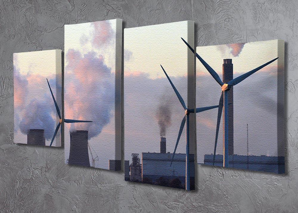 Wind Farm 4 Split Panel Canvas - Canvas Art Rocks - 2