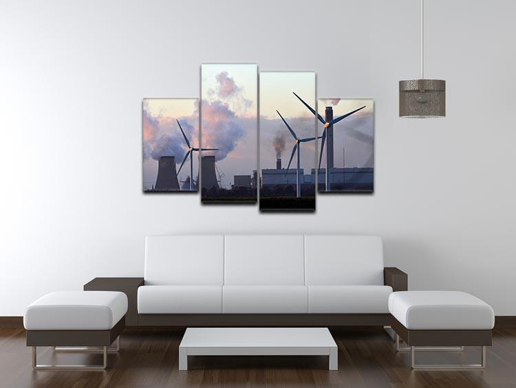 Wind Farm 4 Split Panel Canvas - Canvas Art Rocks - 3