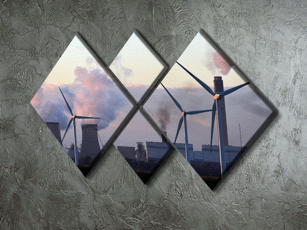 Wind Farm 4 Square Multi Panel Canvas - Canvas Art Rocks - 2