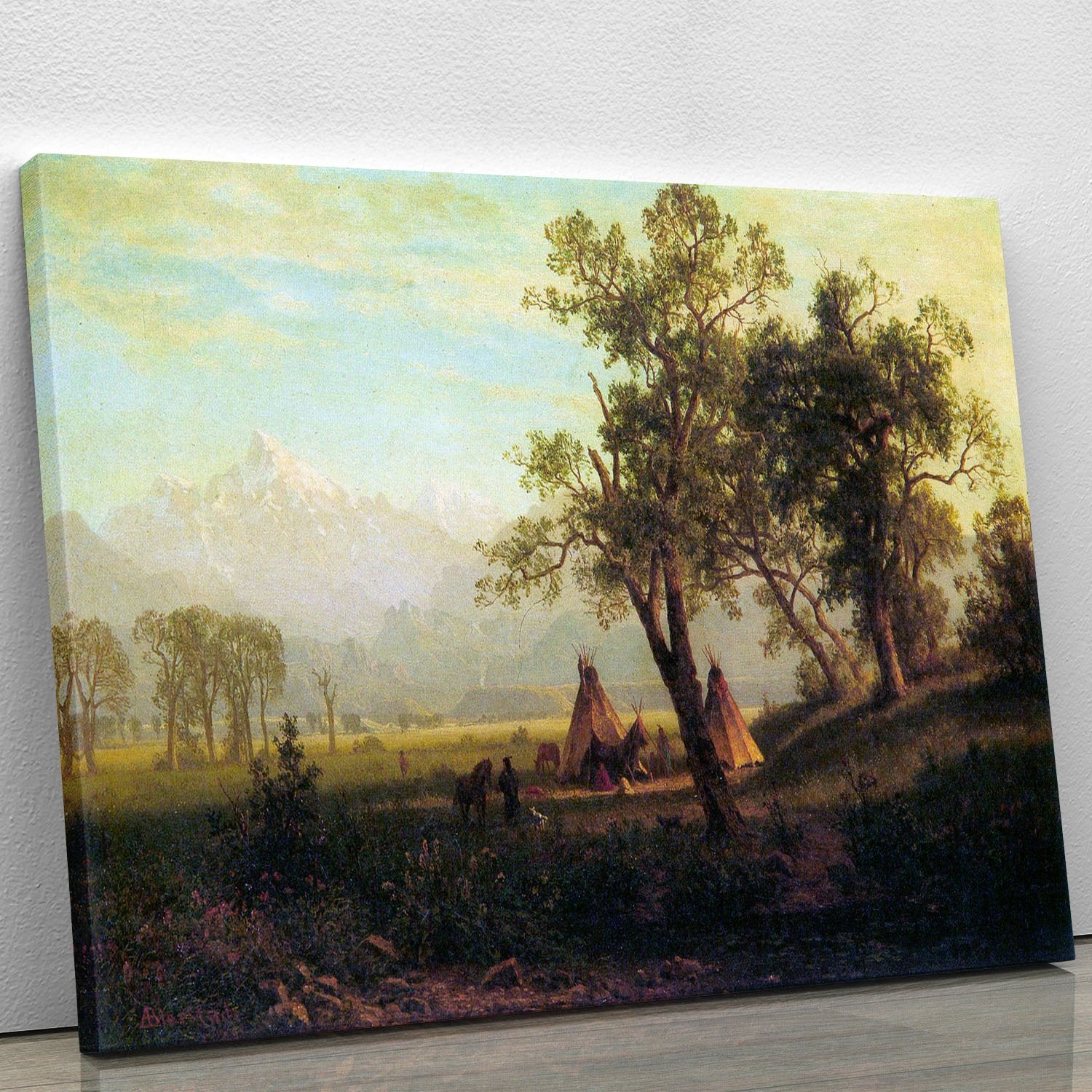 Wind River Mountains in Nebraska by Bierstadt Canvas Print or Poster