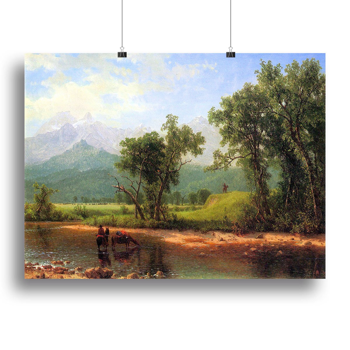 Wind River Mountains landscape in Wyoming by Bierstadt Canvas Print or Poster