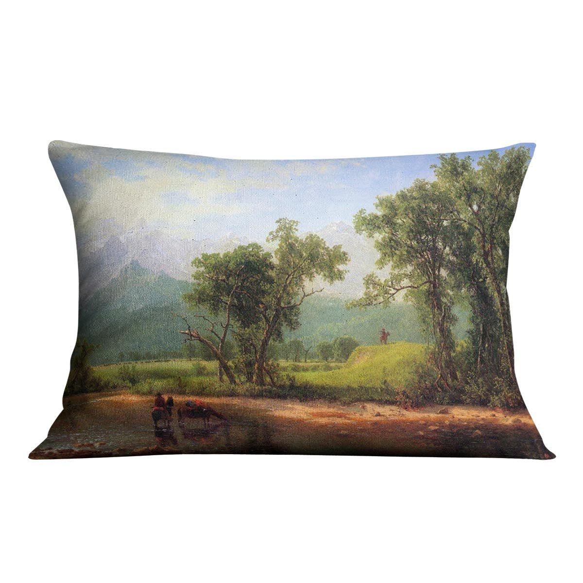 Wind River Mountains landscape in Wyoming by Bierstadt Cushion - Canvas Art Rocks - 4