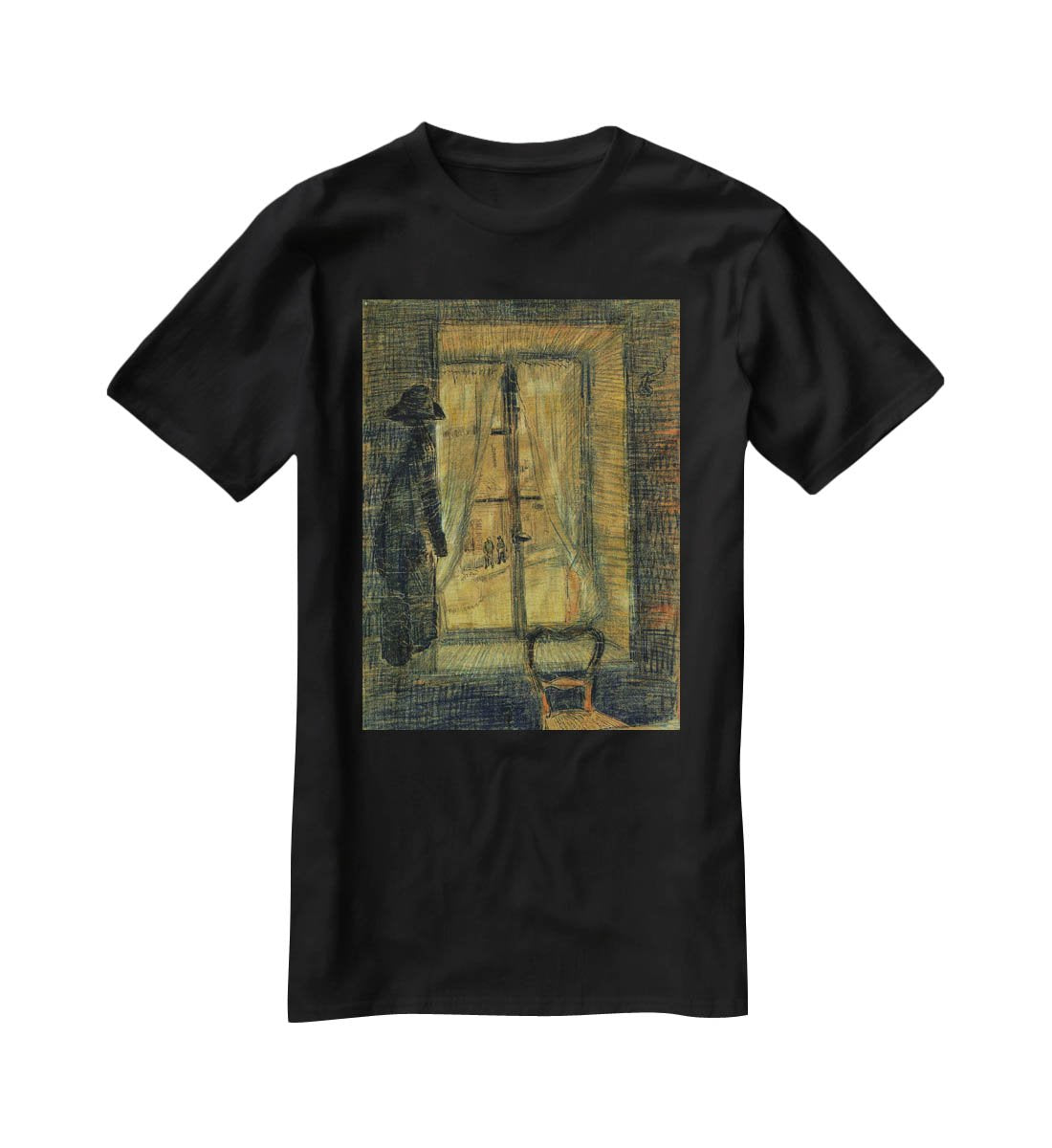 Window in the Bataille Restaurant by Van Gogh T-Shirt - Canvas Art Rocks - 1