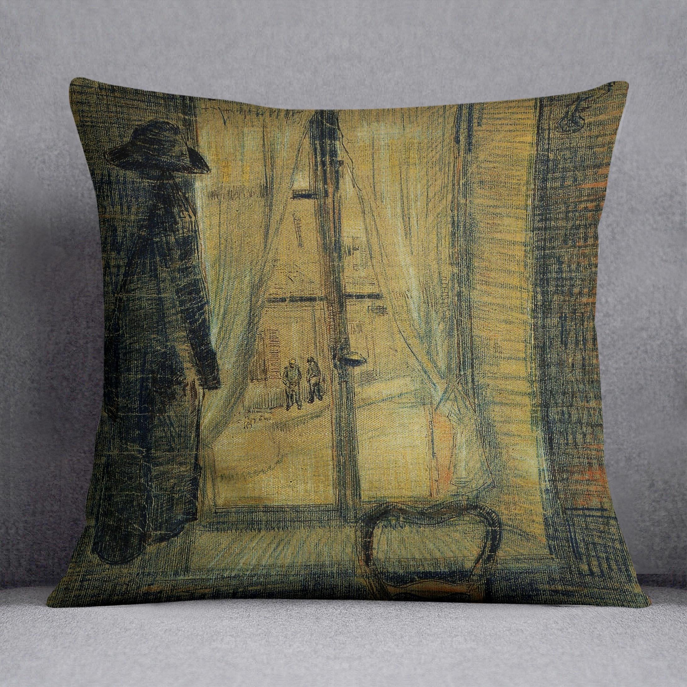 Window in the Bataille Restaurant by Van Gogh Throw Pillow