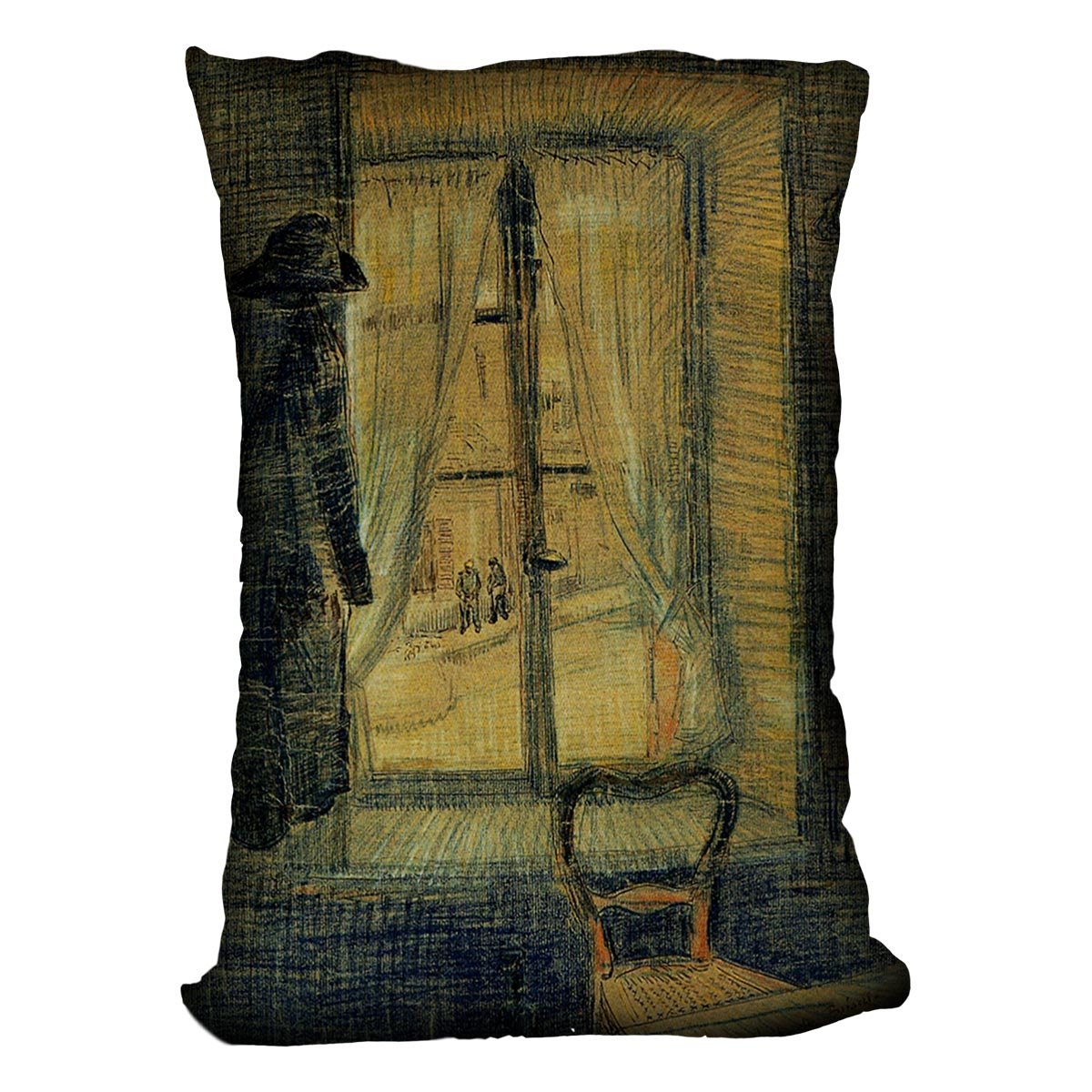Window in the Bataille Restaurant by Van Gogh Throw Pillow