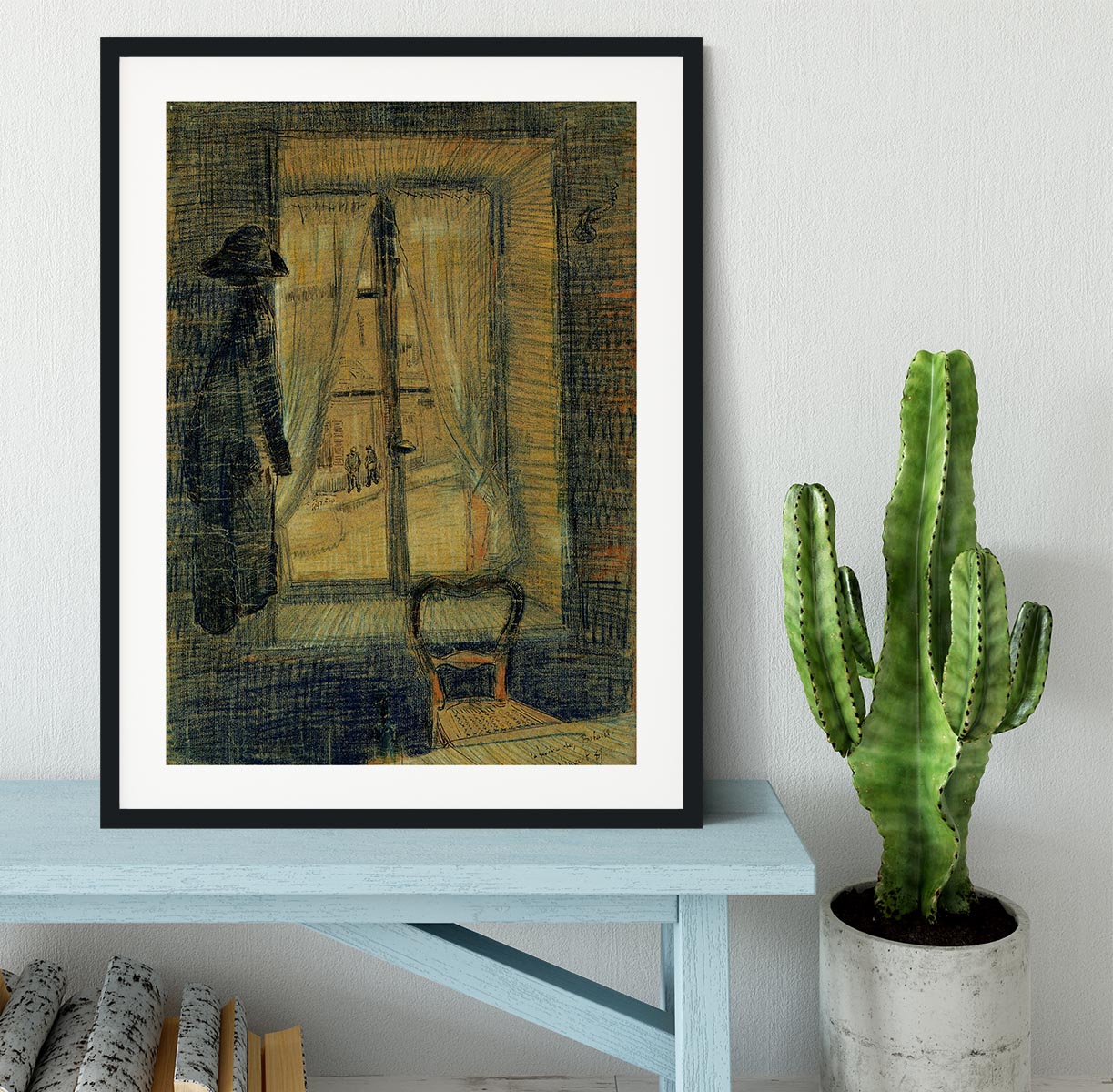 Window in the Bataille Restaurant by Van Gogh Framed Print - Canvas Art Rocks - 1