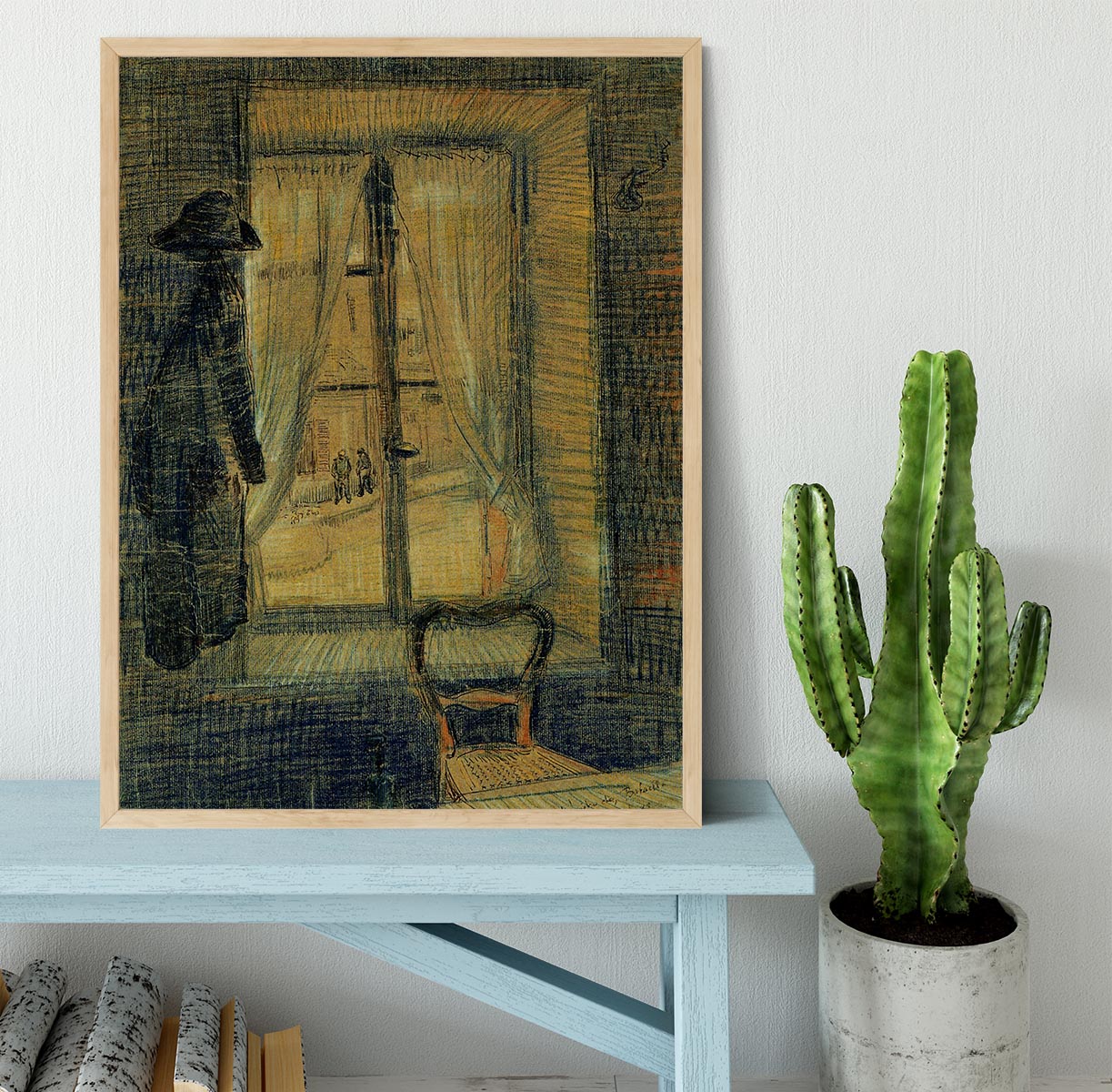 Window in the Bataille Restaurant by Van Gogh Framed Print - Canvas Art Rocks - 4