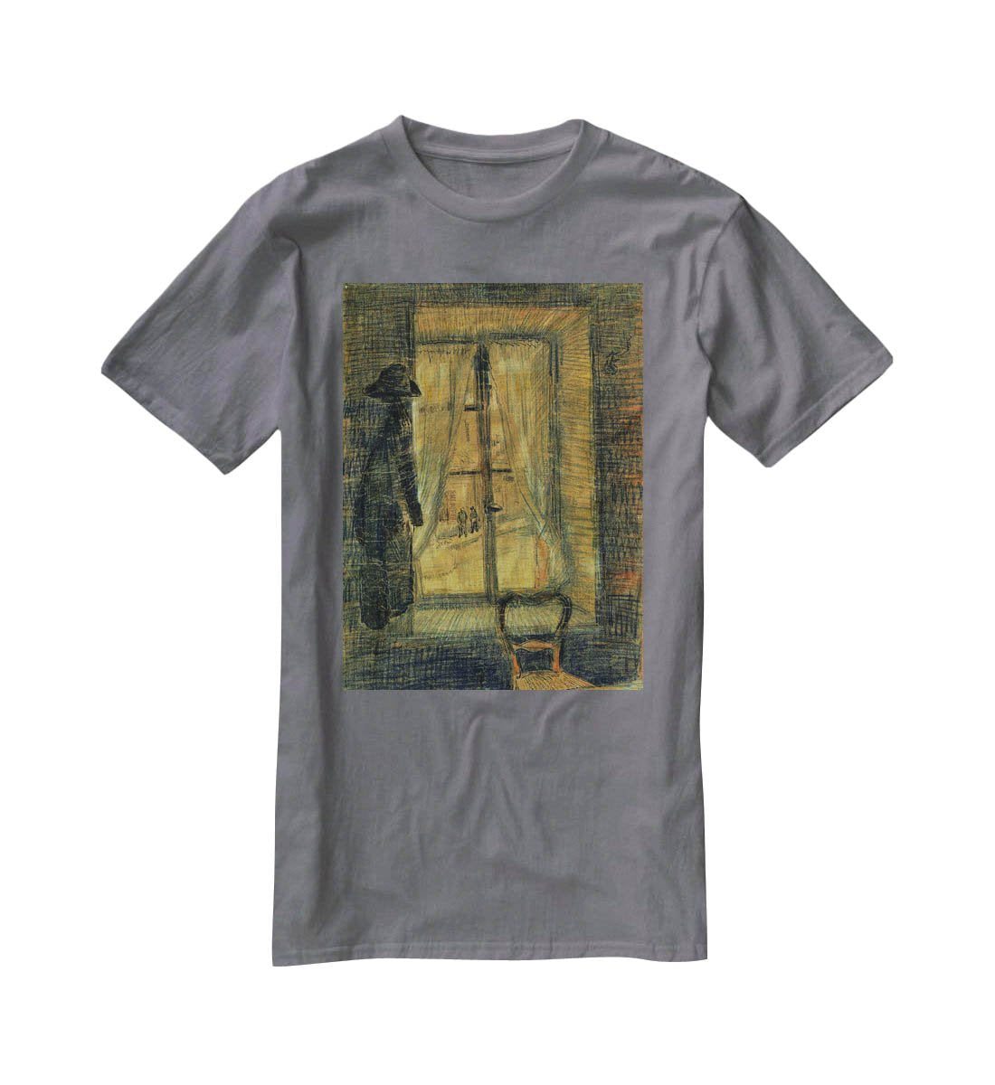Window in the Bataille Restaurant by Van Gogh T-Shirt - Canvas Art Rocks - 3