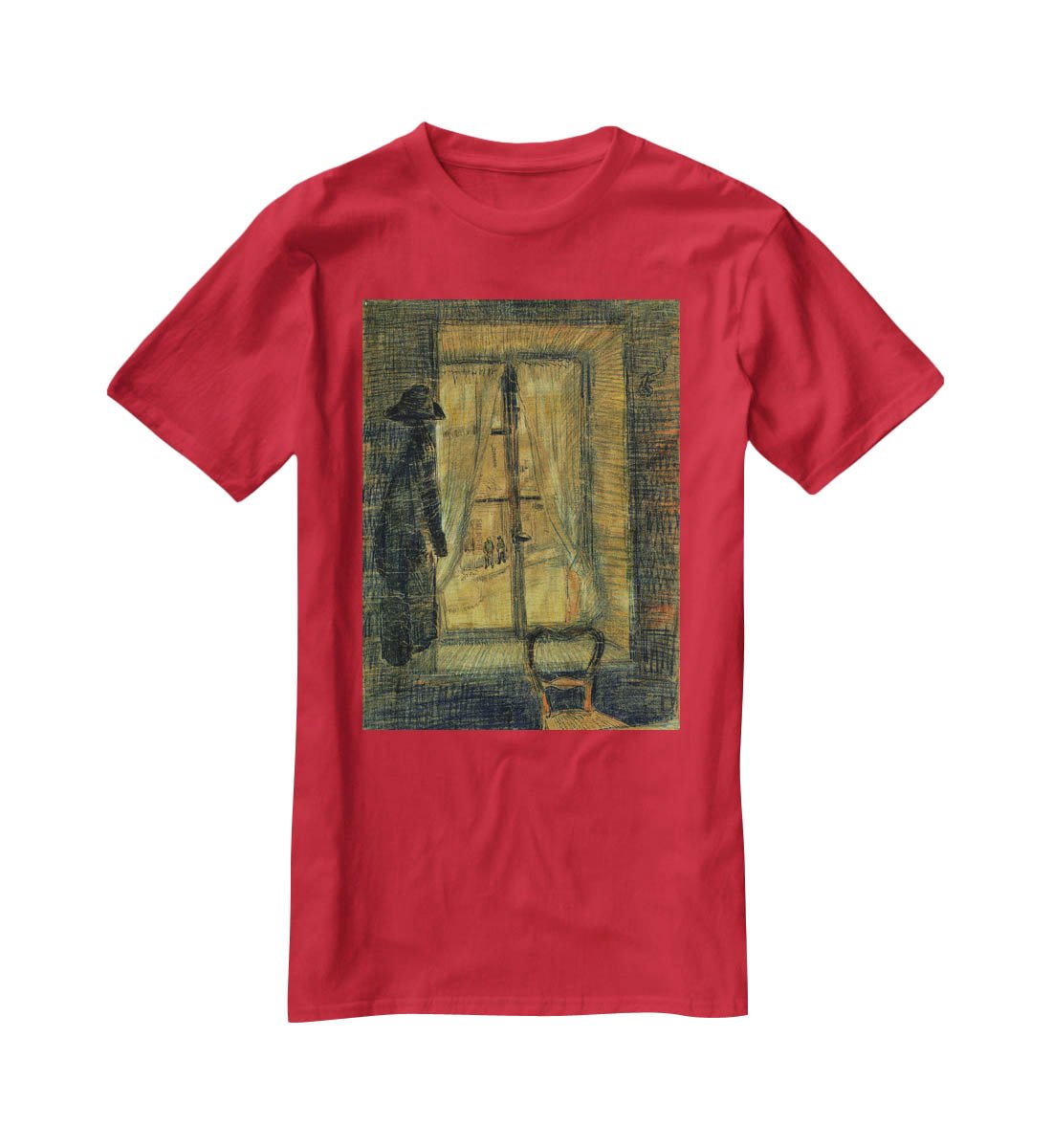 Window in the Bataille Restaurant by Van Gogh T-Shirt - Canvas Art Rocks - 4