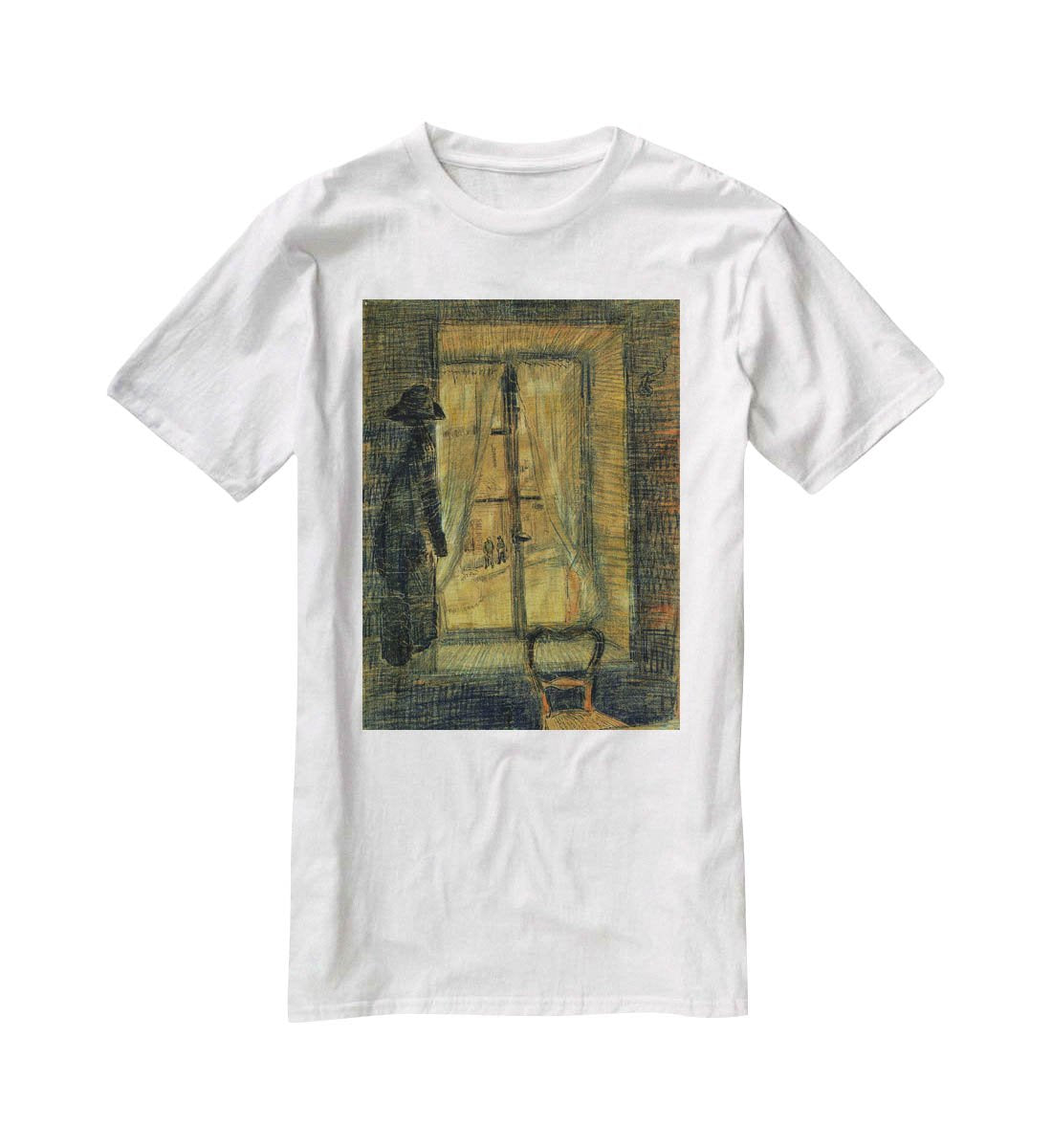 Window in the Bataille Restaurant by Van Gogh T-Shirt - Canvas Art Rocks - 5