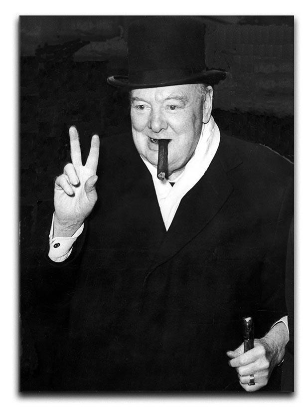 Winston Churchill giving the victory sign Canvas Print or Poster  - Canvas Art Rocks - 1