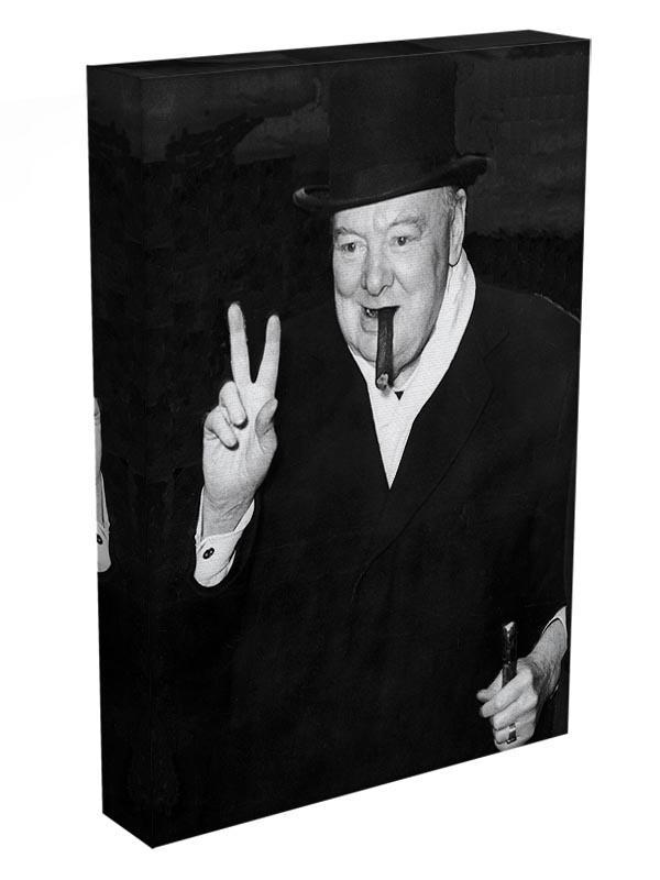 Winston Churchill giving the victory sign Canvas Print or Poster - Canvas Art Rocks - 3