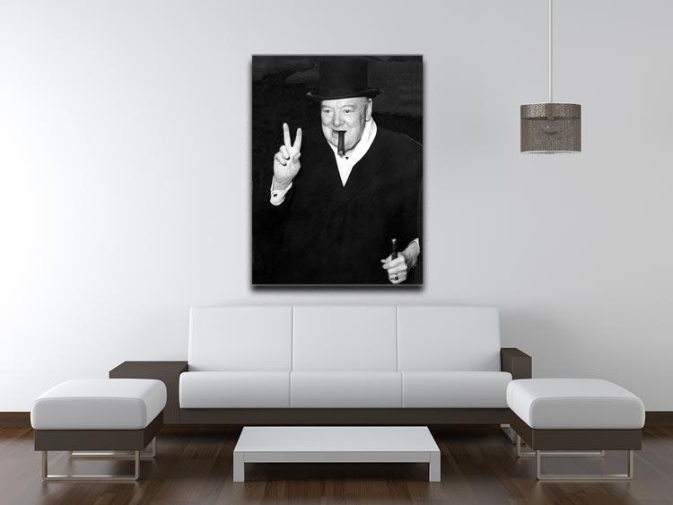 Winston Churchill giving the victory sign Canvas Print or Poster - Canvas Art Rocks - 4