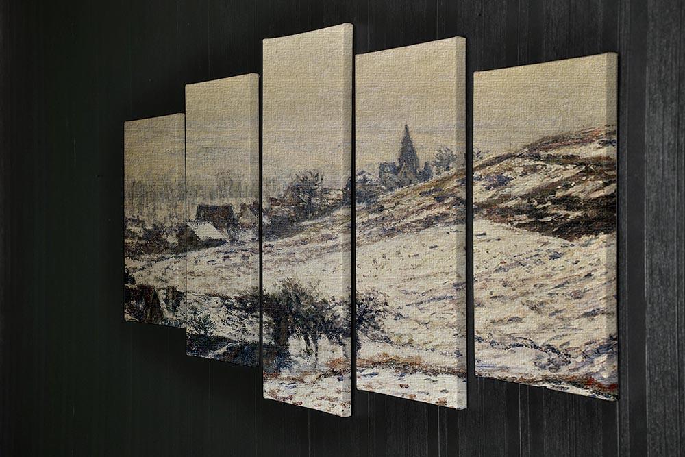 Winter At Giverny 1885 by Monet 5 Split Panel Canvas - Canvas Art Rocks - 2