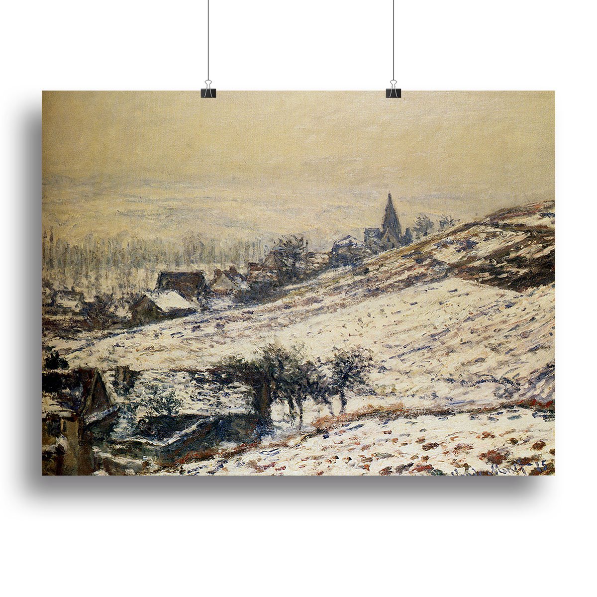 Winter At Giverny 1885 by Monet Canvas Print or Poster
