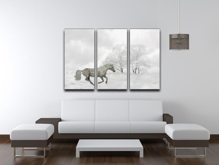Winter Horse 3 Split Panel Canvas Print - Canvas Art Rocks - 3