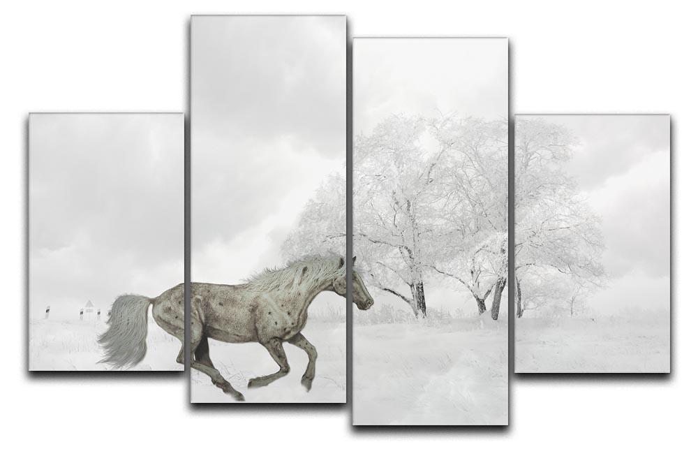 Winter Horse 4 Split Panel Canvas  - Canvas Art Rocks - 1