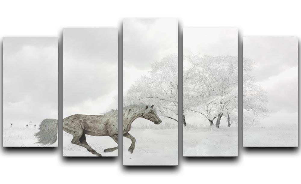 Winter Horse 5 Split Panel Canvas  - Canvas Art Rocks - 1