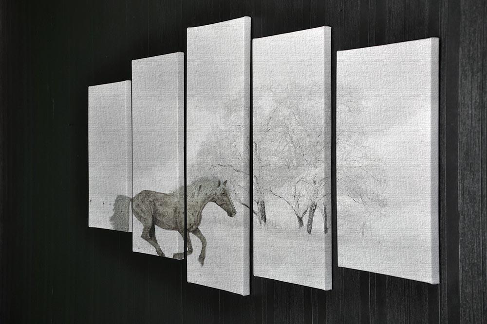 Winter Horse 5 Split Panel Canvas - Canvas Art Rocks - 2