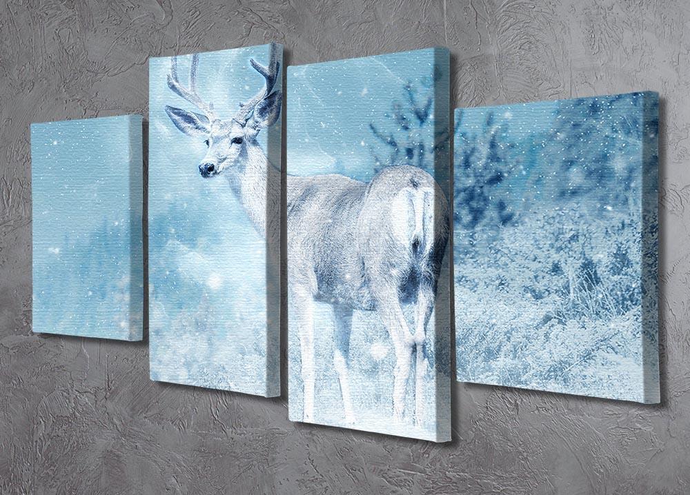 Winter Moose 4 Split Panel Canvas - Canvas Art Rocks - 2