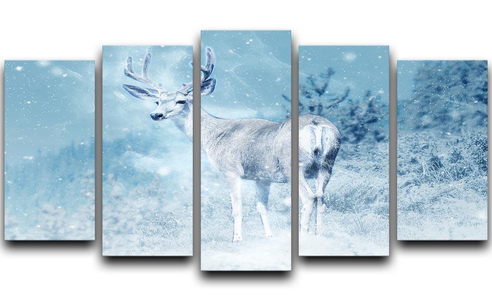 Winter Moose 5 Split Panel Canvas  - Canvas Art Rocks - 1