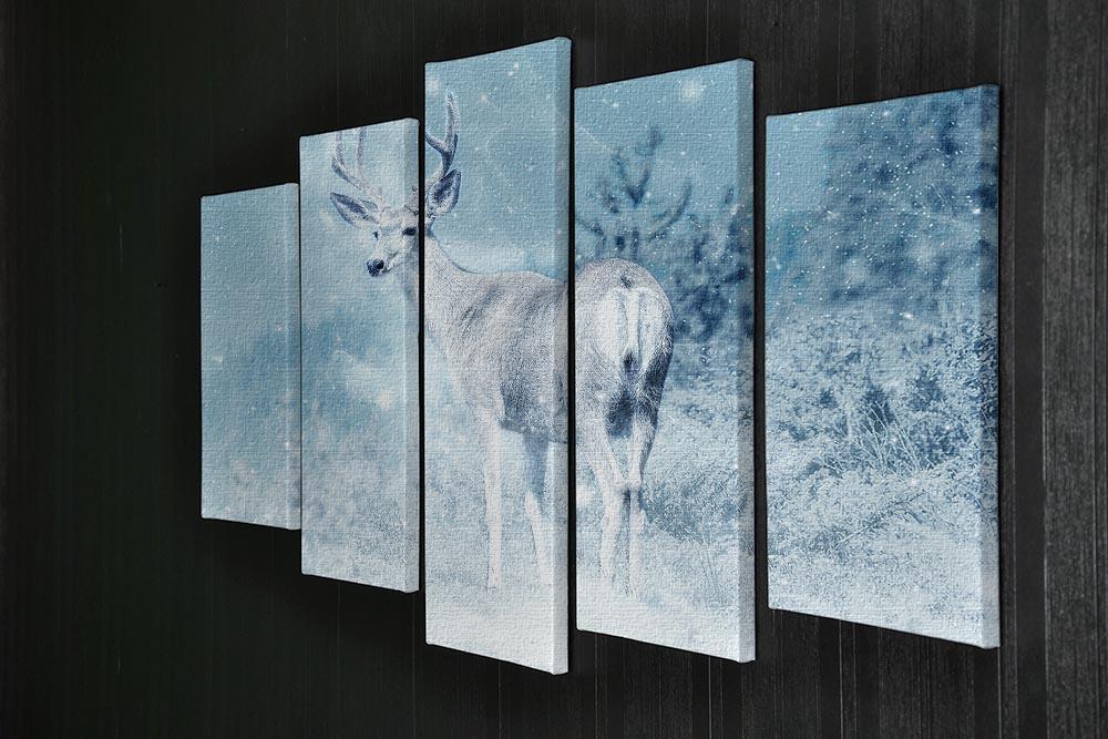 Winter Moose 5 Split Panel Canvas - Canvas Art Rocks - 2