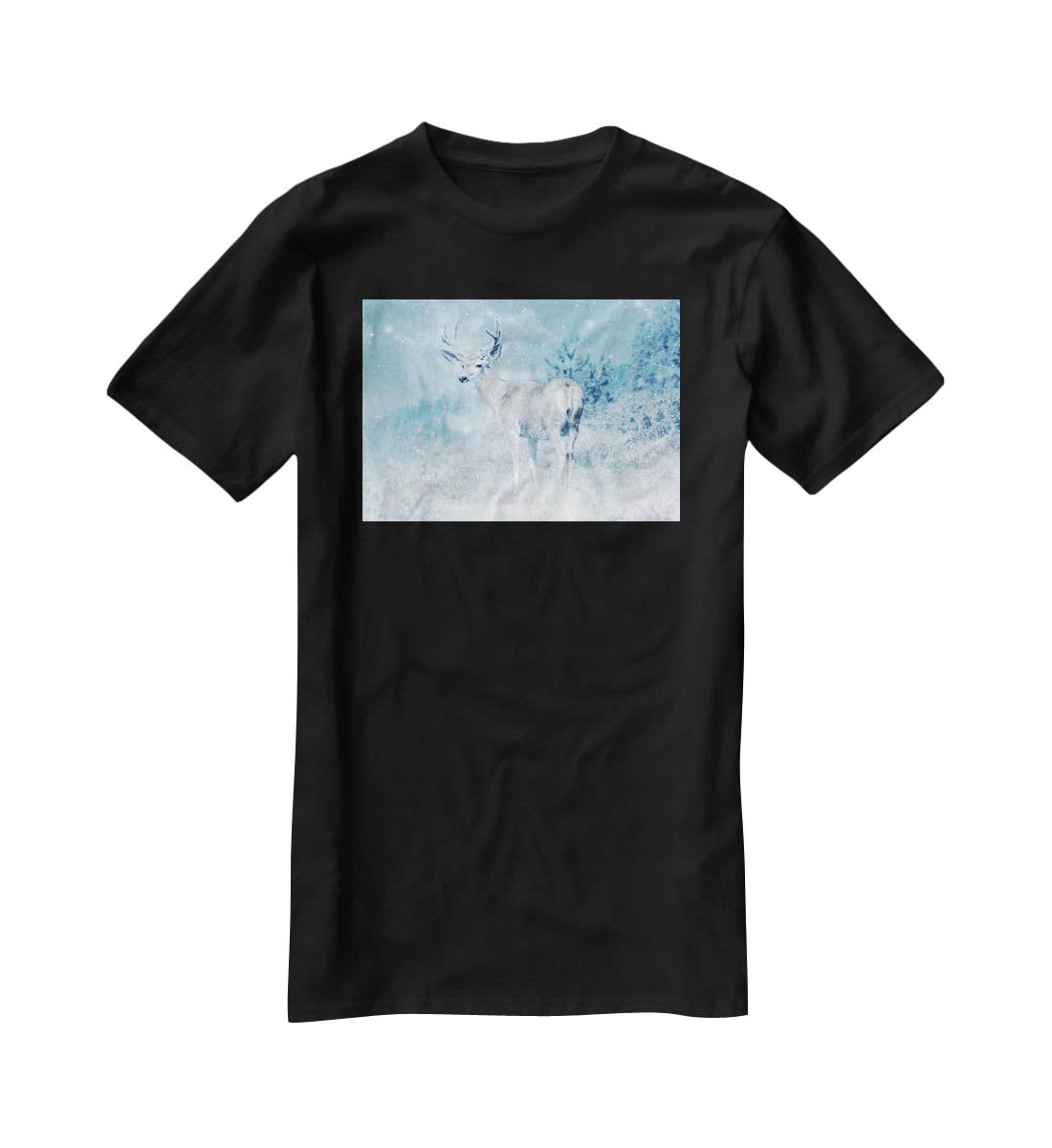 Winter Moose T-Shirt - Canvas Art Rocks - 1