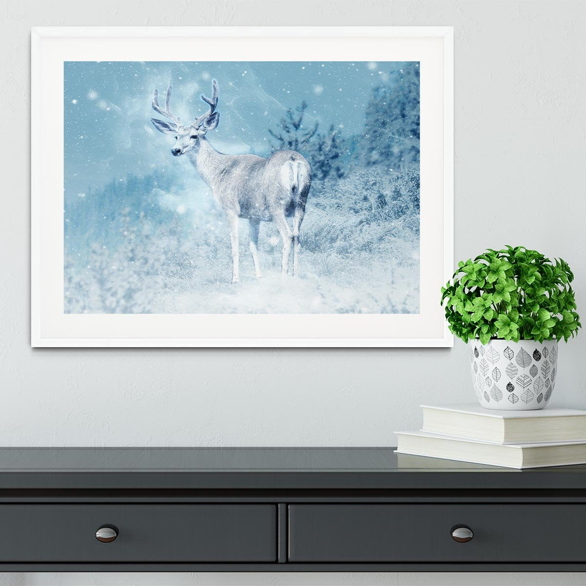 Winter Moose Framed Print - Canvas Art Rocks - 5