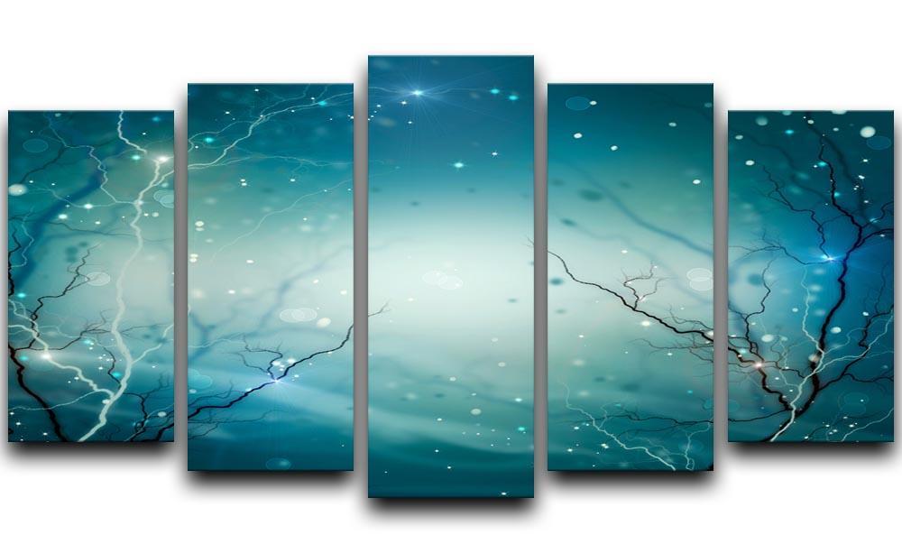 Winter Nature Abstract 5 Split Panel Canvas  - Canvas Art Rocks - 1