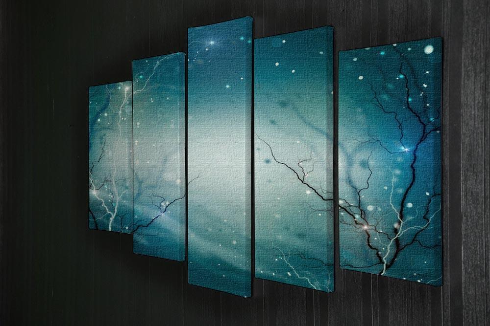 Winter Nature Abstract 5 Split Panel Canvas  - Canvas Art Rocks - 2