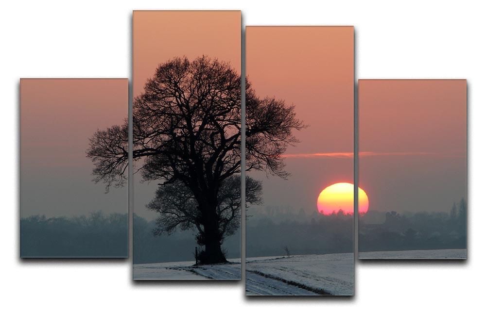 Winter Sunset 4 Split Panel Canvas - Canvas Art Rocks - 1