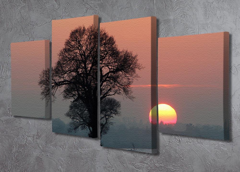 Winter Sunset 4 Split Panel Canvas - Canvas Art Rocks - 2