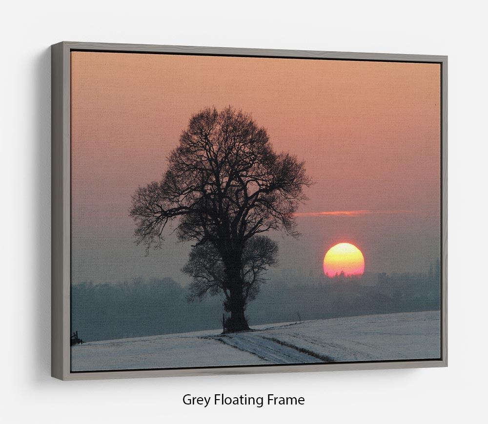 Winter Sunset Floating Frame Canvas - Canvas Art Rocks - 3